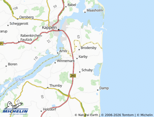 MICHELIN Karby map - ViaMichelin