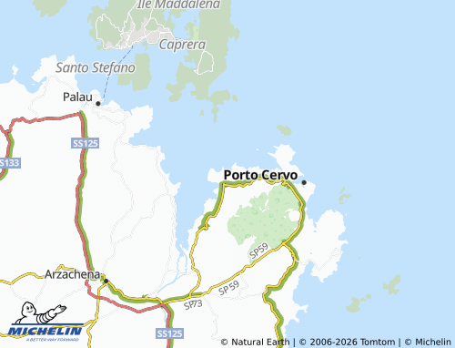 MICHELIN Baja Sardinia map - ViaMichelin
