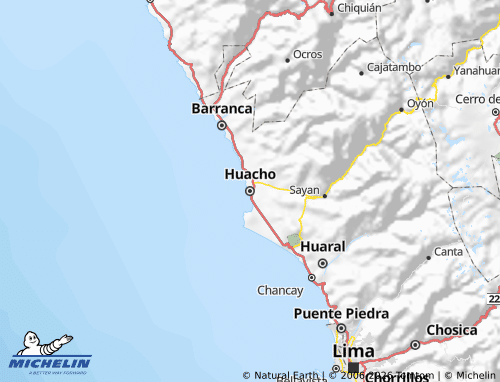 MICHELIN Huaura map - ViaMichelin