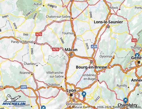 Carte MICHELIN Saône-et-Loire - ViaMichelin
