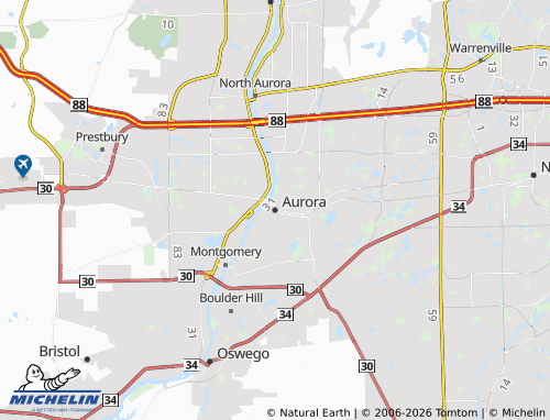 Mapa MICHELIN Aurora - ViaMichelin