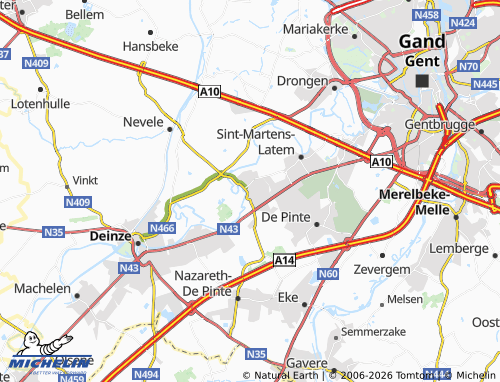 Kaart MICHELIN Deurle - ViaMichelin