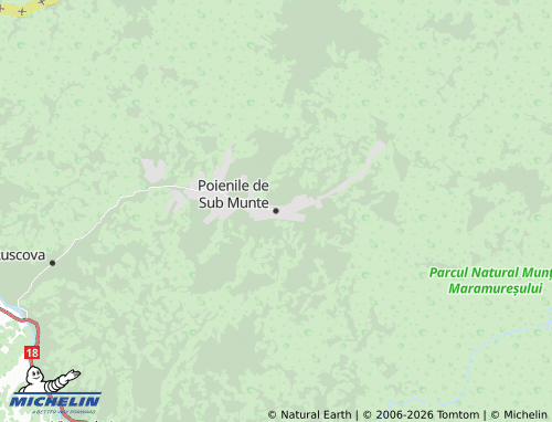 Carte MICHELIN Poienile de Sub Munte - ViaMichelin