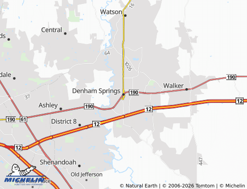Mapa MICHELIN Denham Springs - ViaMichelin