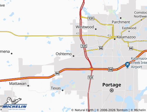 Mapa MICHELIN Oshtemo - ViaMichelin