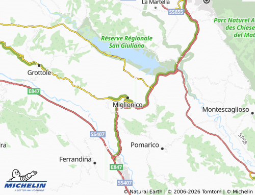 MICHELIN Miglionico map - ViaMichelin