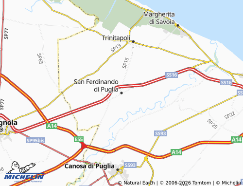 Mappa MICHELIN San Ferdinando di Puglia - ViaMichelin