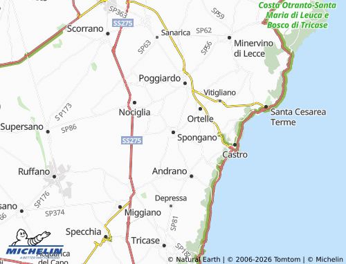 MICHELIN Spongano map - ViaMichelin