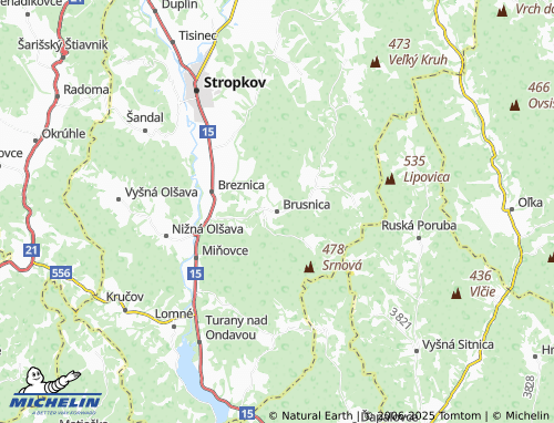 MICHELIN Brusnica map - ViaMichelin