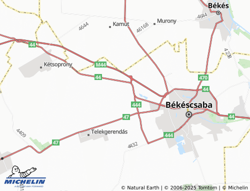 MICHELIN Felsőnyomás map - ViaMichelin