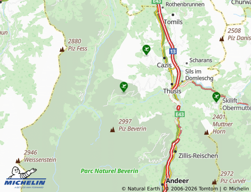 Mapa MICHELIN Tschappina - ViaMichelin
