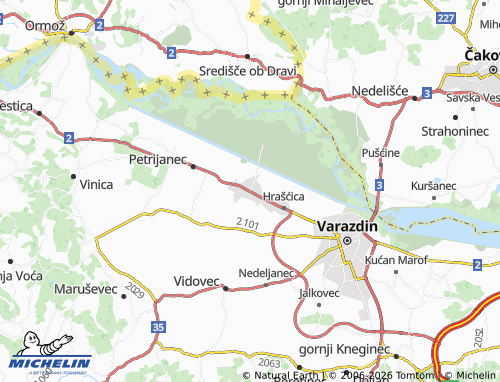 MICHELIN-Landkarte Sračinec - ViaMichelin