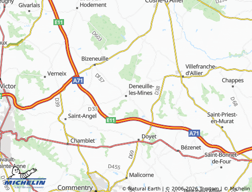 Mapa MICHELIN Deneuille-les-Mines - ViaMichelin