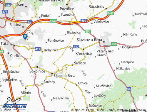 Mapa MICHELIN Zbýšov - ViaMichelin