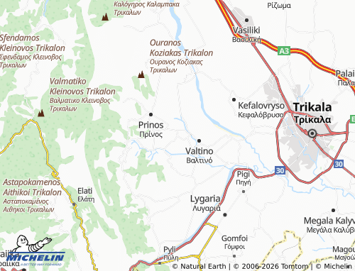 MICHELIN Dendrochori map - ViaMichelin