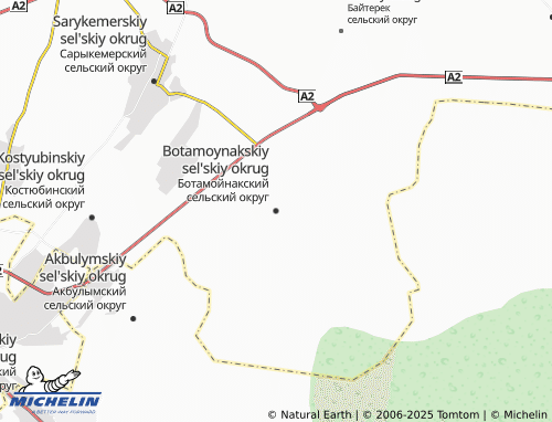 MICHELIN Botamoynakskiy sel'skiy okrug map - ViaMichelin