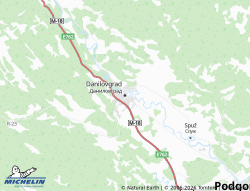 Mapa MICHELIN Danilovgrad - ViaMichelin