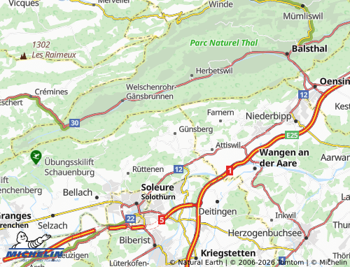 MICHELIN Günsberg map - ViaMichelin