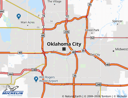 Carte MICHELIN Oklahoma City - ViaMichelin