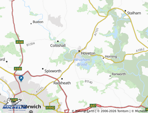 Carte MICHELIN Wroxham - ViaMichelin