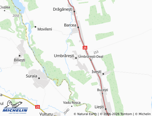 MICHELIN Umbrărești map - ViaMichelin