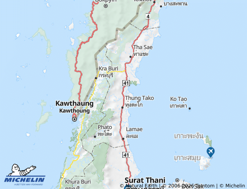 MICHELIN Amphoe Sawi map - ViaMichelin