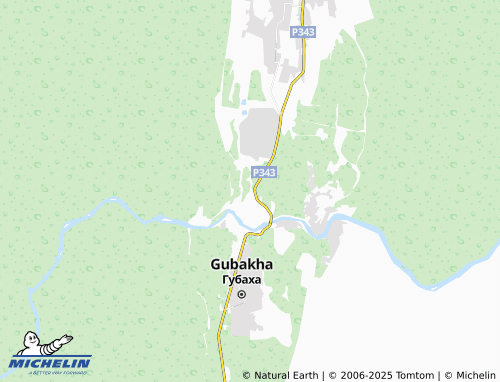 MICHELIN Nizhnyaya Gubakha map - ViaMichelin