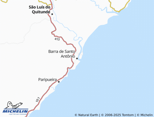 MICHELIN Barra de Santo Antônio map - ViaMichelin