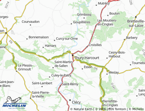 Carte MICHELIN Thury-Harcourt-le-Hom - ViaMichelin