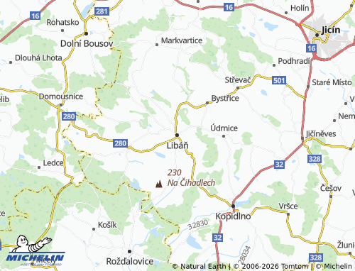 Mappa MICHELIN Libáň - ViaMichelin