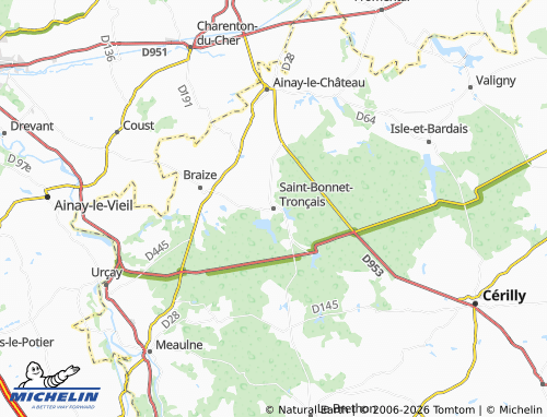Mapa MICHELIN Saint-Bonnet-Tronçais - ViaMichelin