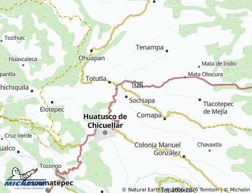 MICHELIN Sochiapa map - ViaMichelin