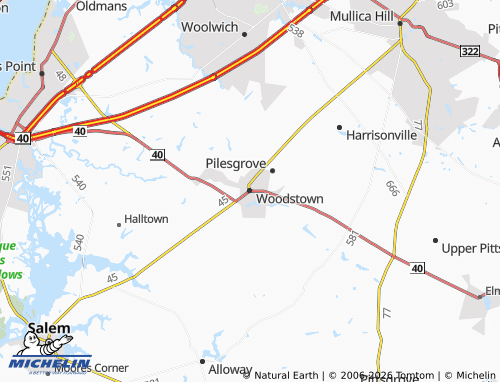 Carte MICHELIN Woodstown - ViaMichelin