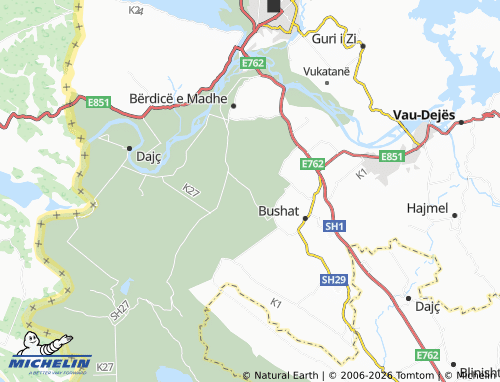 Mapa MICHELIN Trush (Gjonrekaj) - ViaMichelin