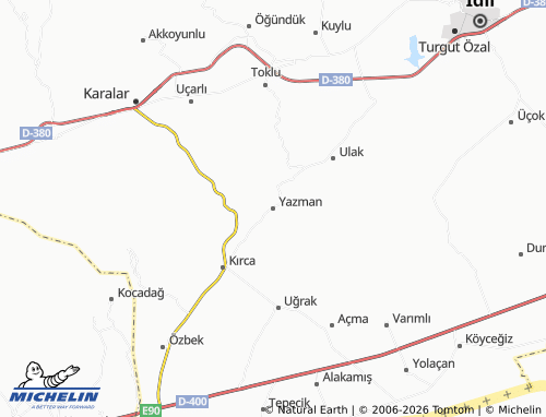 MICHELIN Yazman map - ViaMichelin