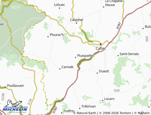 MICHELIN Plusquellec map - ViaMichelin