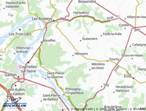 MICHELIN Hennezis map - ViaMichelin