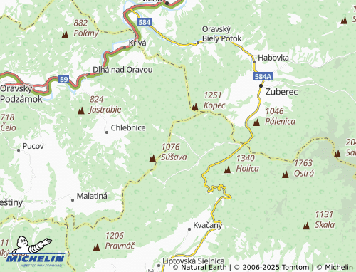 MICHELIN Malé Borové map - ViaMichelin