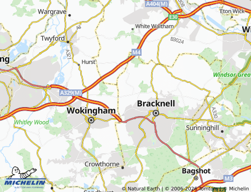 Carte MICHELIN Binfield - ViaMichelin
