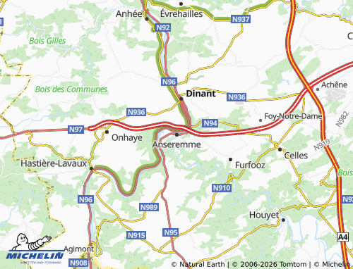 MICHELIN Anseremme map - ViaMichelin