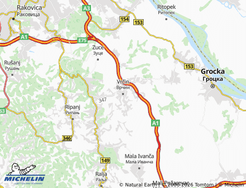 Mapa MICHELIN Vrčin - ViaMichelin