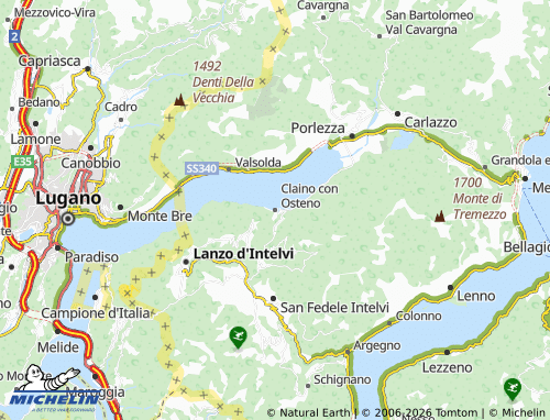 MICHELIN-Landkarte Claino con Osteno - ViaMichelin