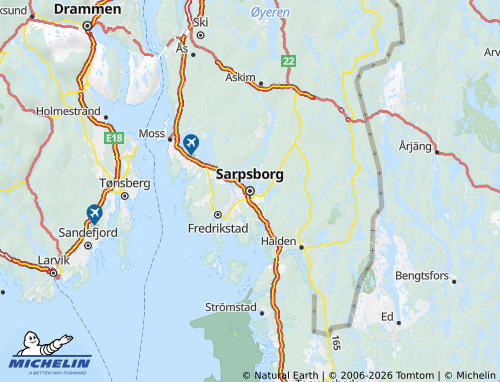 Mappa MICHELIN Østfold - ViaMichelin
