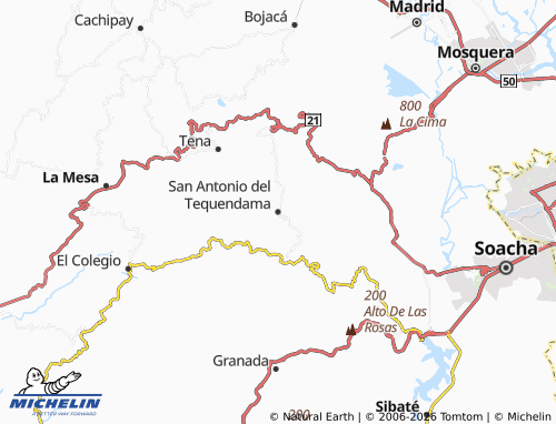 MICHELIN San Antonio del Tequendama map - ViaMichelin