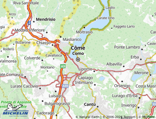 Kaart MICHELIN Como - ViaMichelin