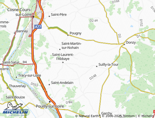 Carte MICHELIN Saint-Quentin-sur-Nohain - ViaMichelin