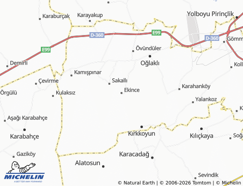 MICHELIN Ekince map - ViaMichelin