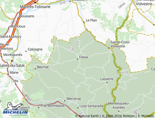 Mappa MICHELIN Fabas - ViaMichelin
