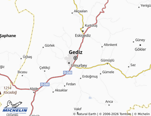 MICHELIN Gediz map - ViaMichelin