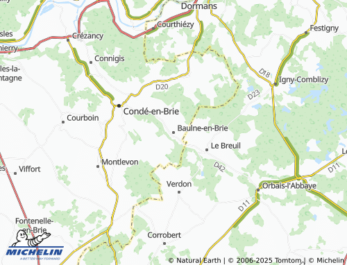MICHELIN Baulne-en-Brie map - ViaMichelin